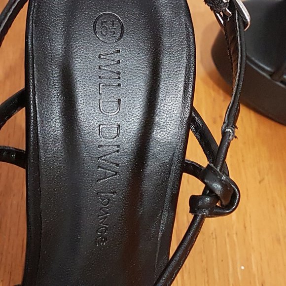 Forever 21 - Wild Diva Black open-toe heels Sz 5.5 - Picture 5 of 7